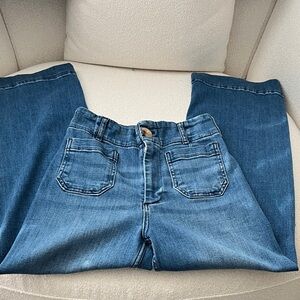 Anthropologie Blue Wide-Leg High-Rise Jeans with Patch Pockets